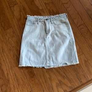 Raw hemmed Jean skirt